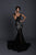 Tarik Ediz - Floral Embroidered Mermaid Dress With Train 93602 In Black