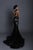 Tarik Ediz - Floral Embroidered Mermaid Dress With Train 93602 In Black