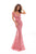 Tarik Ediz - 93606 Lace Illusion Neck V-lined Trumpet Dress