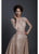 Tarik Ediz - 93608 Allover Lace Long Fitted Gown with Full Overskirt In Neutral