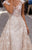 Tarik Ediz - 93613 Floral Lace Fitted Gown with Skirt overlay
