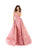 Tarik Ediz - 93613 Floral Lace Fitted Gown with Skirt overlay