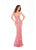 Tarik Ediz - 93613 Floral Lace Fitted Gown with Skirt overlay