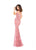 Tarik Ediz - 93613 Floral Lace Fitted Gown with Skirt overlay