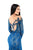 Tarik Ediz - 93623 Beaded Lace Illusion Off Shoulder Mermaid Gown In Blue
