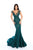 Tarik Ediz - 93626 Lace Illusion Neck Mermaid Dress With Train In Green