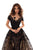 Tarik Ediz - 93627 Lace Embroidered Dress With Detachable Train In Black