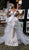 Tarik Ediz - 93629 Floral Embroidered Dress With Tulle Train In White