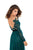 Tarik Ediz - 93630 Floral Long Sleeves Jumpsuit with Train In Green