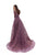 Tarik Ediz - 93633 Embroidered Illusion Neck Dress With Overskirt In Purple