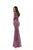 Tarik Ediz - 93633 Embroidered Illusion Neck Dress With Overskirt In Purple
