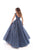 Tarik Ediz - 93637 Sleeveless Lace Illusion Bateau Ballgown In Blue
