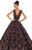 Tarik Ediz - 93641 Plunging Floral Lace Obi Ballgown