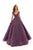 Tarik Ediz - 93649 Floral Embroidered Off-Shoulder Ballgown In Purple