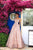 Tarik Ediz - 93654 Floral Applique Illusion Neck A-line Dress In Pink