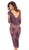 Tarik Ediz - Lace Embroidered Tulle Sheath Dress 93655 In Purple