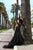 Tarik Ediz - Black Floral Applique Illusion Bateau Mermaid Dress In Black