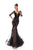 Tarik Ediz - 93656 Floral Applique Illusion Bateau Mermaid Dress