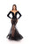 Tarik Ediz - 93657 Velvet Long Sleeve Floral Applique Mermaid Dress