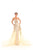 Tarik Ediz - 93659 Floral Embroidered Illusion Sweetheart Gown In White
