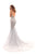 Tarik Ediz - 93661 Floral Embroidered Illusion Bateau Mermaid Dress In Blue