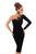 Tarik Ediz - 93664 Floral Applique Single Sleeve Sheath Dress