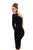 Tarik Ediz - 93664 Floral Applique Single Sleeve Sheath Dress