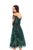 Tarik Ediz - 93667 Floral Sequined Illusion Neck A-line Dress