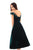 Tarik Ediz - 93668 Floral Embroidered Cap Sleeve A-line Dress
