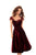 Tarik Ediz - 93668 Floral Embroidered Cap Sleeve A-line Dress
