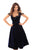 Tarik Ediz - 93668 Floral Embroidered Cap Sleeve A-line Dress