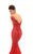 Tarik Ediz - 93670 Sequined Floral Applique Illusion Long Gown In Red