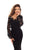 Tarik Ediz - 93683 Two Piece Fitted Dress with Lace Cover Up In Black