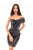 Tarik Ediz - Shirred Off-Shoulder Satin Sheath Dress 93687 In Gray