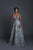 Tarik Ediz - 93688 Plunging Scalloped Lace A-Line Gown In Silver