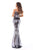 Tarik Ediz - 93689 Trailing Floral Appliqued Metallic Sheath Gown