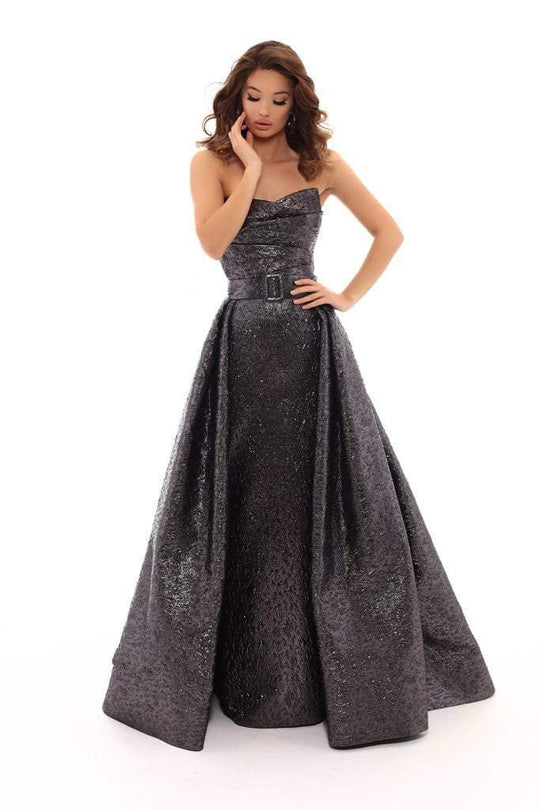 Tarik Ediz - 93692 Strapless Layered Sheath Dress With Overskirt