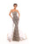 Tarik Ediz - 93693 Floral Lace Strapless Gown with Overskirt In Pink