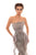 Tarik Ediz - 93693 Floral Lace Strapless Gown with Overskirt In Pink