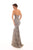 Tarik Ediz - 93693 Floral Lace Strapless Gown with Overskirt In Pink