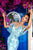 Tarik Ediz - 93694 Illusion Draped Trailing Foliage Lace Gown In Blue
