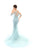 Tarik Ediz - 93694 Illusion Draped Trailing Foliage Lace Gown In Blue