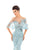 Tarik Ediz - 93694 Illusion Draped Trailing Foliage Lace Gown In Blue