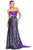 Blush - Strapless Pleated Sequined Long Gown 9370 in Purple and Black