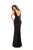 Tarik Ediz - 93700 Sequined Deep V-neck Sheath Dress In Black