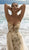 Tarik Ediz - 93701 Sequined Stars Deep V-neck Dress With Overskirt In White and Gold