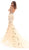 Tarik Ediz - 93702 Sequined Lace Mermaid Dress With Train In White and Gold