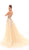 Tarik Ediz - 93703 Sequined Star Sheath Dress With Overskirt In White and Gold