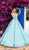 Tarik Ediz - 93706 Lace Embroidered Pleated Ballgown In Blue
