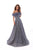 Tarik Ediz - 93707 Feathered Off-Shoulder Floral Lace A-line Dress